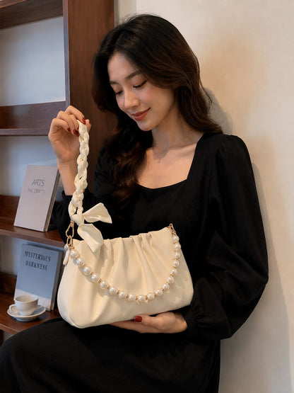 Luxury Pearl Bow Handbag