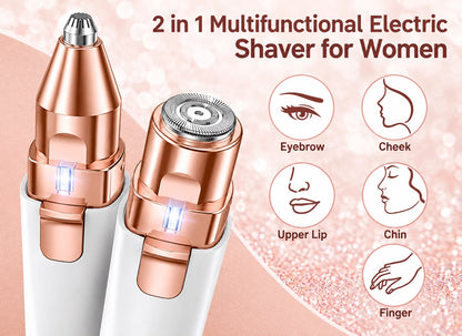 2 IN 1 Recharegeable Eyebrow Trimmer & Facial Hair Remover